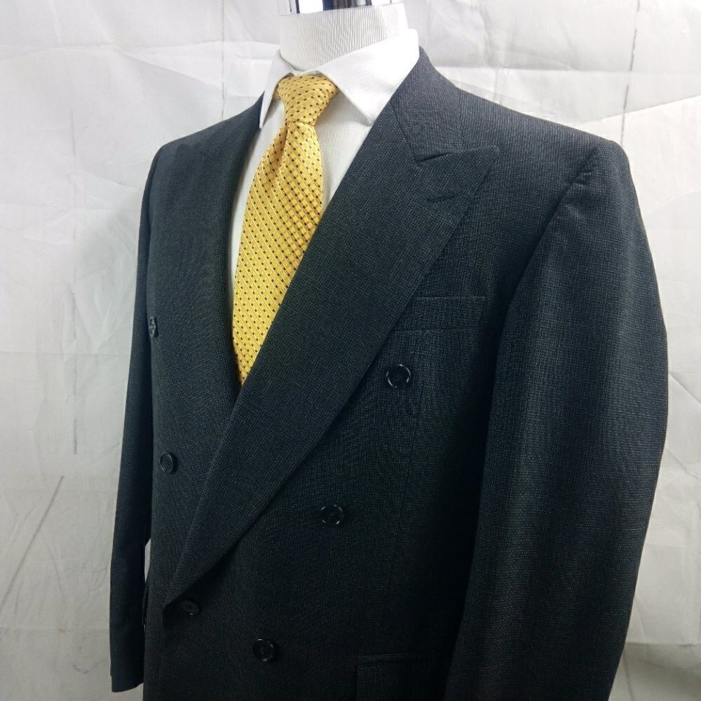 Roberto Vasalli Double Breasted Gray Suit Blazer - Picture 5 of 13
